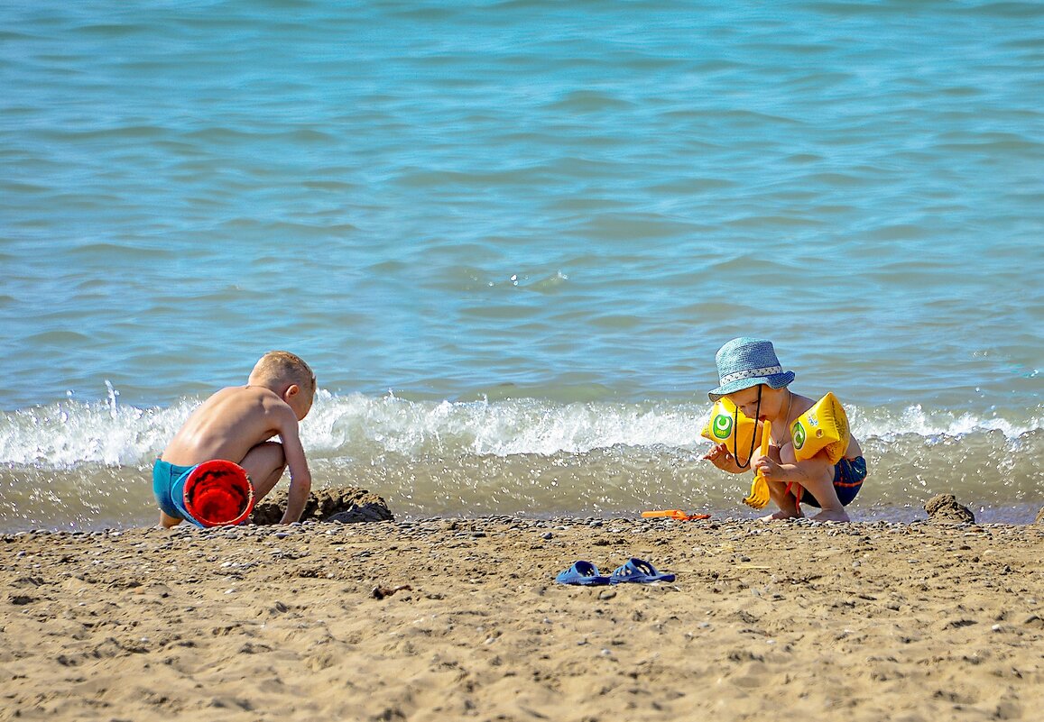 Дети, волны, пляж, песок - Замечательный денек - alex graf
