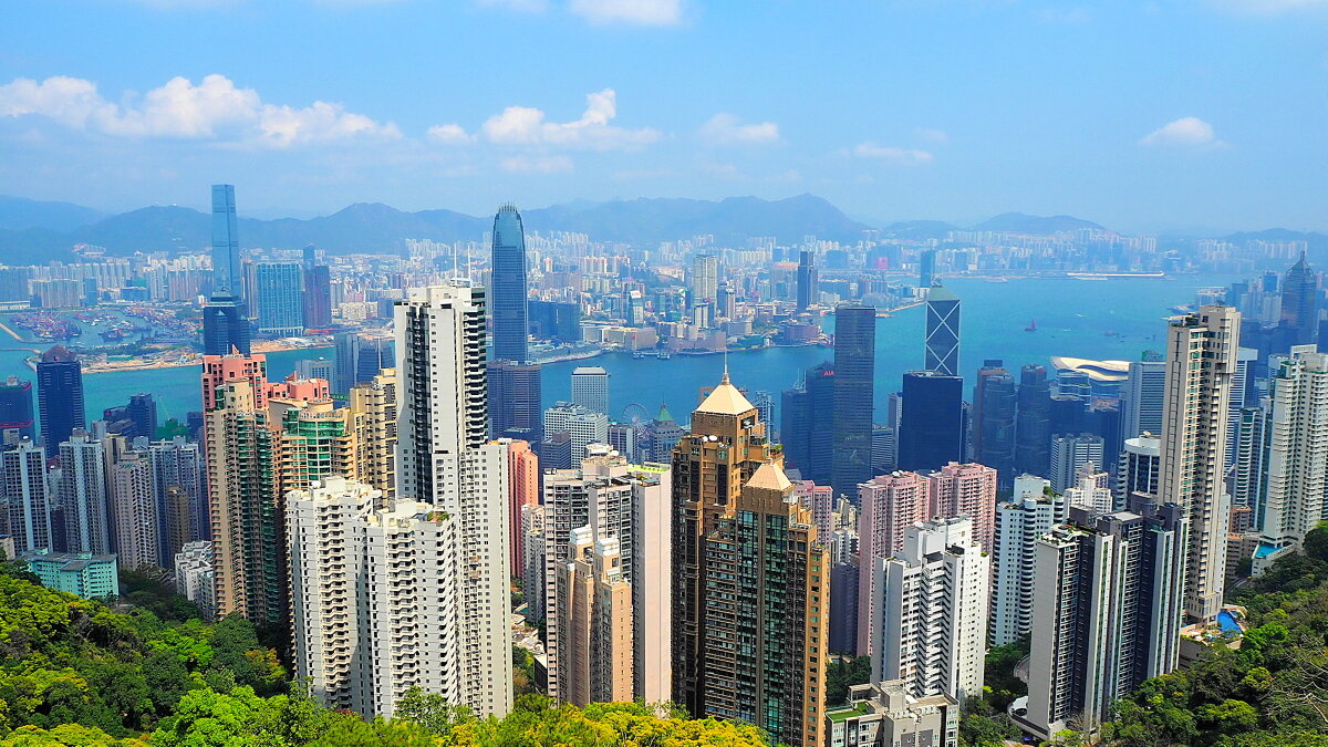 Hong Kong Гонконг живописный вид с Пика Виктория - wea *