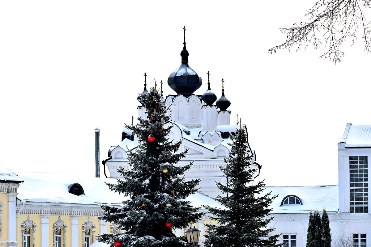 Рождественская ёлка на фоне Храма во имя Казанской иконы Божией Матери - Татьяна Помогалова