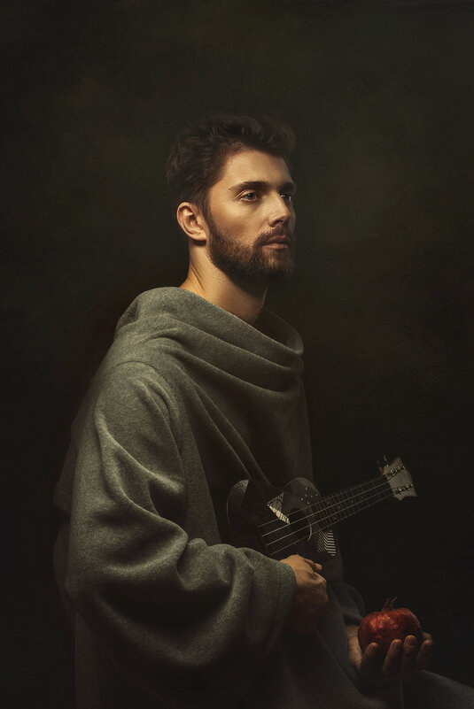 Портрет мужчины с гитарой. - Дина Агеева