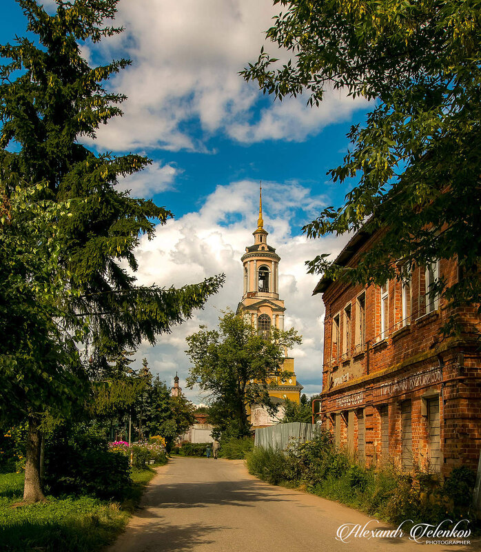 Вид на Преподобенскую колокольню Ризоположенского монастыря - Александр Теленков