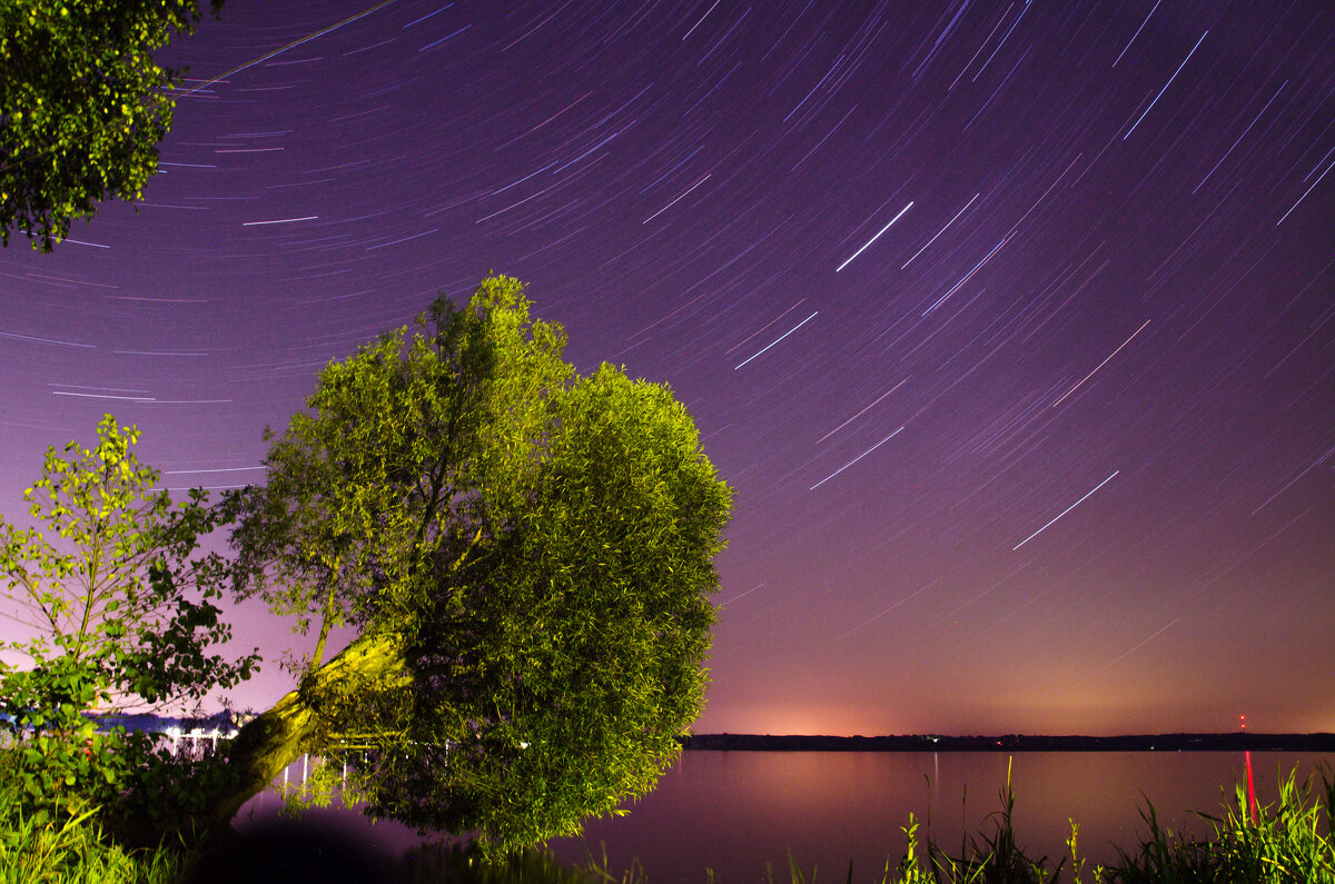 Озеро Виштынецкое, звездное небо и огоньки Литвы. - Карен 