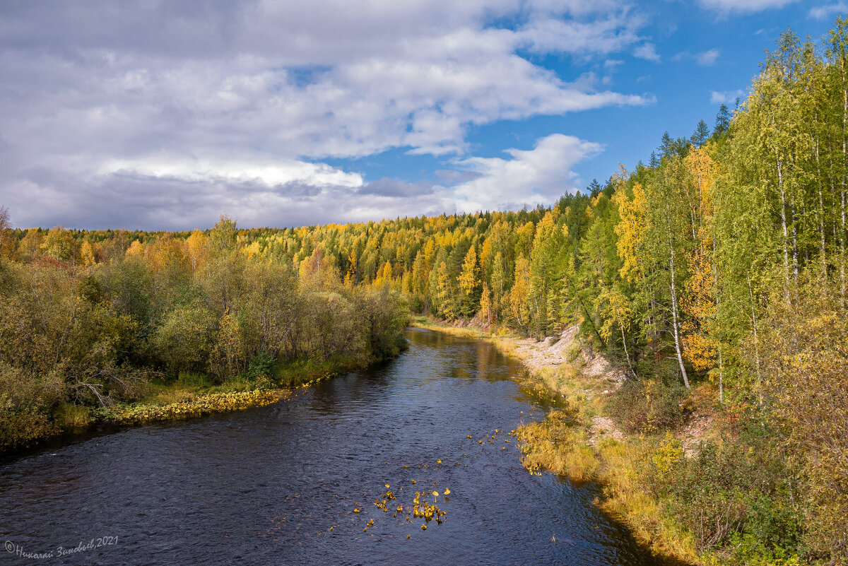 Осень на реке Чуть, около 20 км от Ухты, таёжные просторы Республики Коми. - Николай Зиновьев