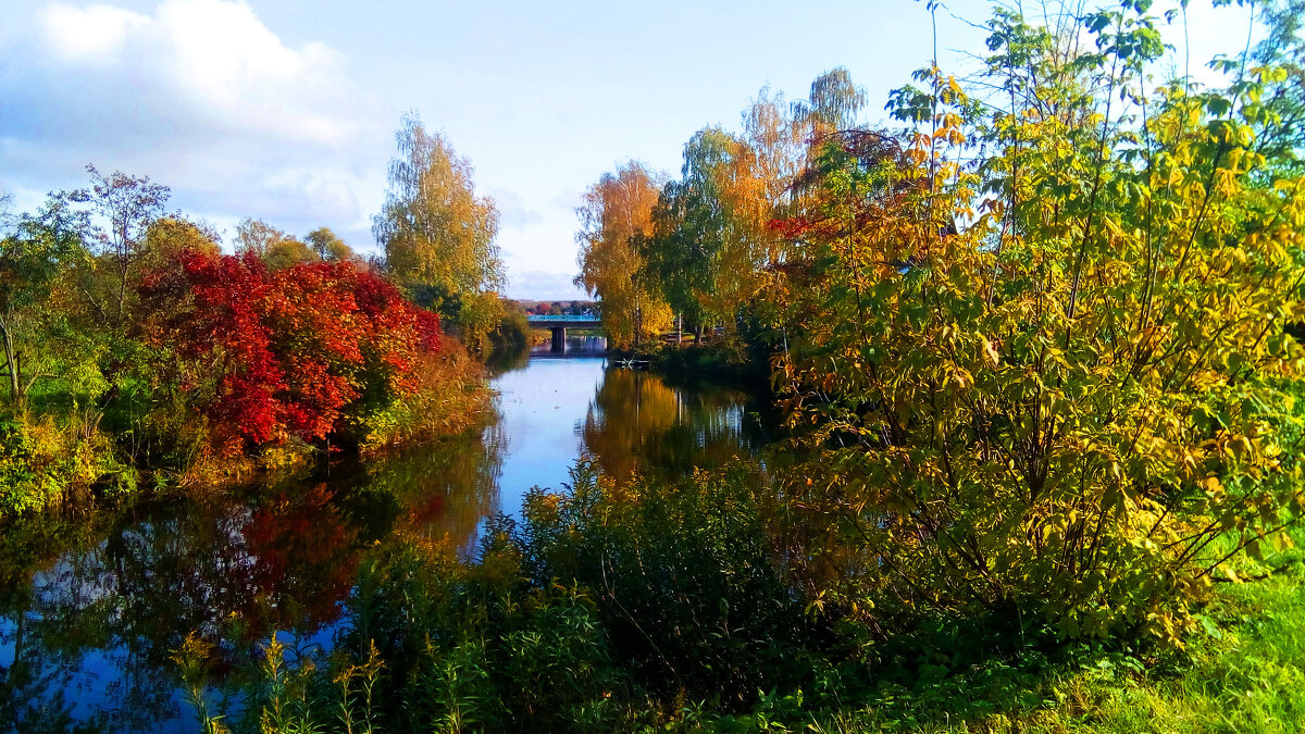 Осенняя река в городе - Дмитрий Морозов 