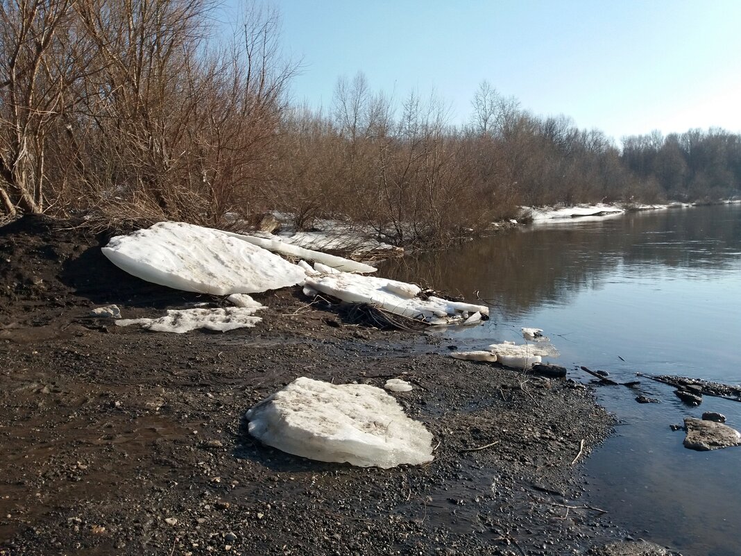 Тают льдины ,выброшенные рекой на берег - Galina Solovova