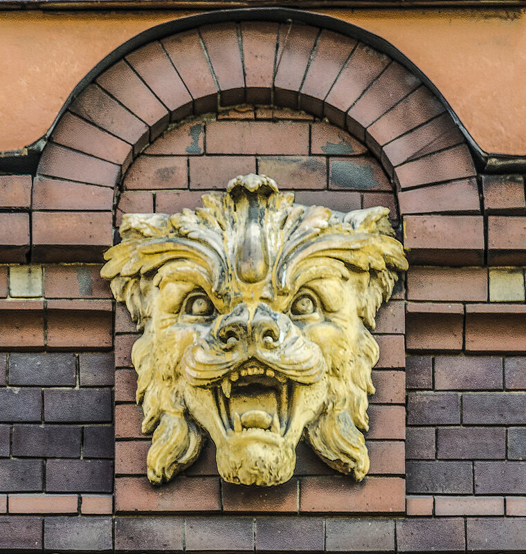 Весёлый лев с фасада НИИ Гидрологии на 2-й л. В.О. в СПБ - Стальбаум Юрий 