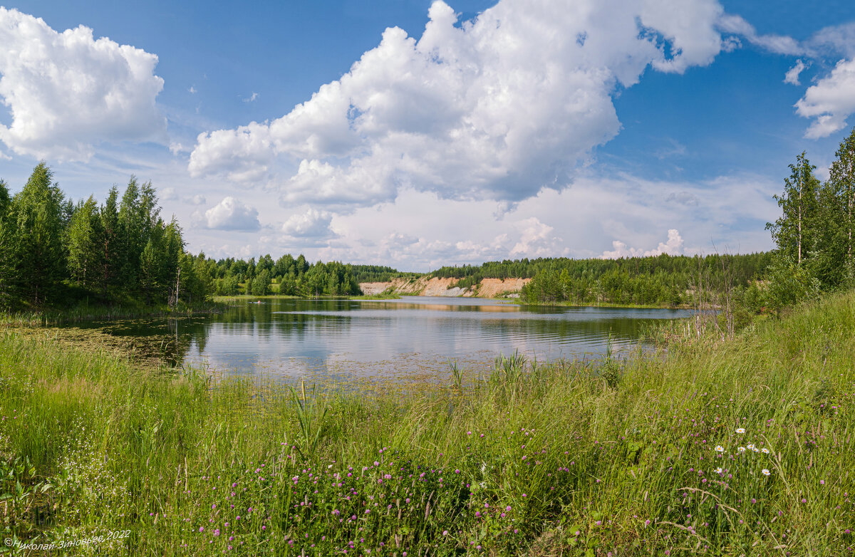 На Крайний Север ненадолго жара заглянула, +31, озеро в окрестностях Ухты - Николай Зиновьев