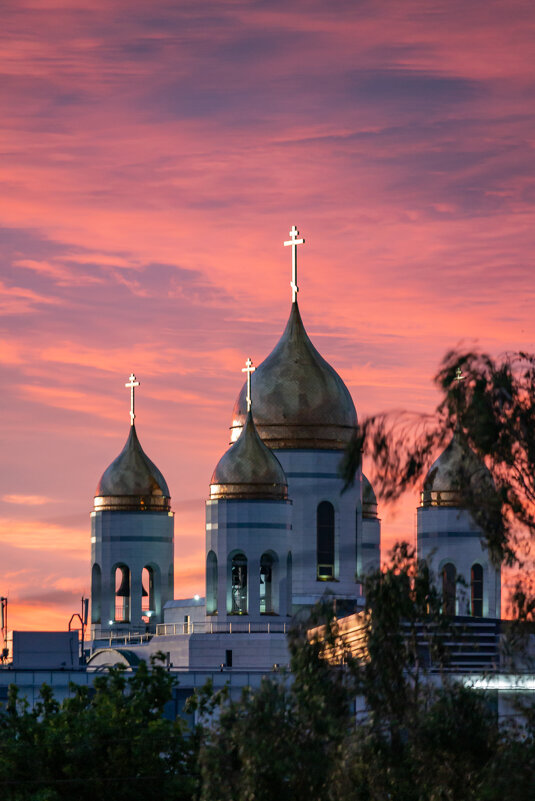 Купола Храма  Христа Спасителя. Вечерний Калининград - Андрей Божков