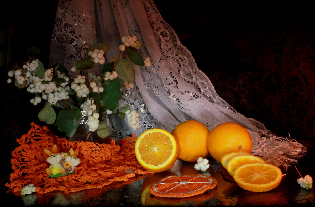 Натюрморт с апельсинами - Нэля Лысенко