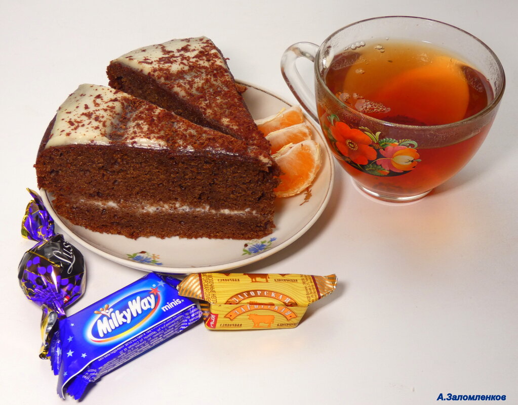 Новогоднее чаепитие с тортом с черёмухой - Андрей Заломленков (настоящий) 