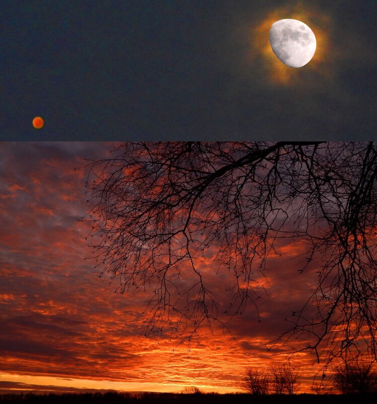 Луна и Марс - закат - Alisa Koteva 