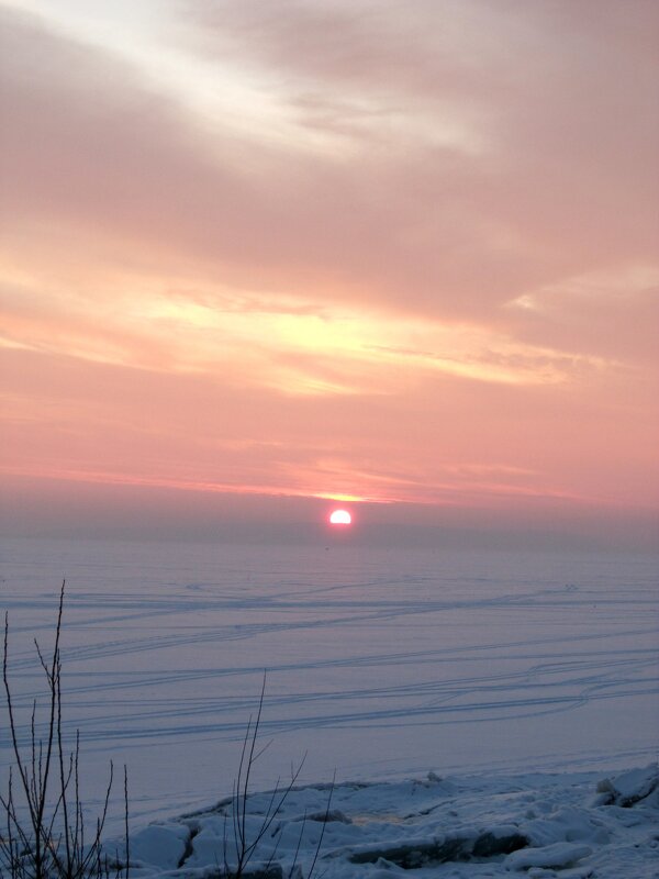 Жигулевское море зимой. Закат - Нина Колгатина 