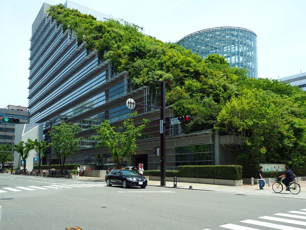 Сад здания "ACROS Fukuoka" Фукуока Япония - wea *