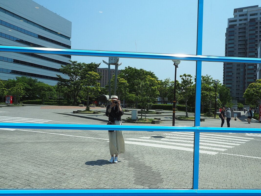 Селфи "Зеркальный парус" Фукуока Япония Башня "Fukuoka Tower" - wea *