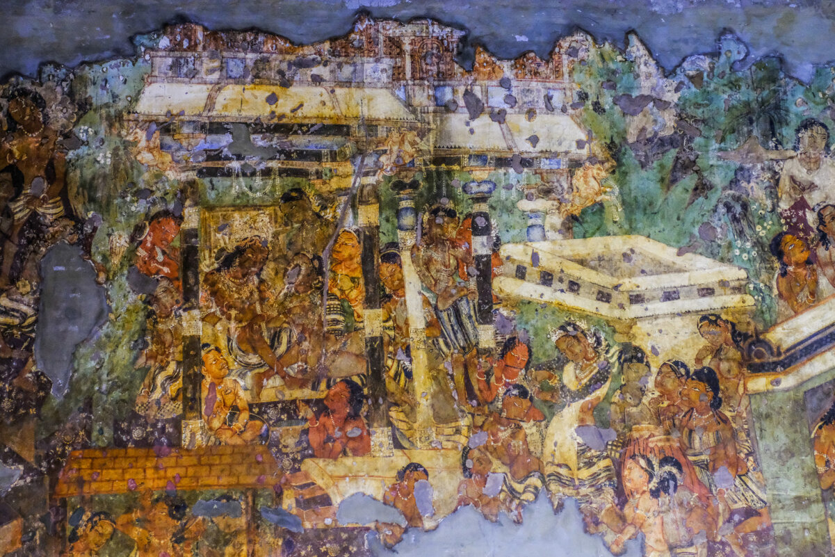 Фреска в вырезанном пещерном храме Аджанта (5) - Георгий А