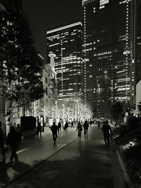 Размытые блики вечерних огней Токио - wea *