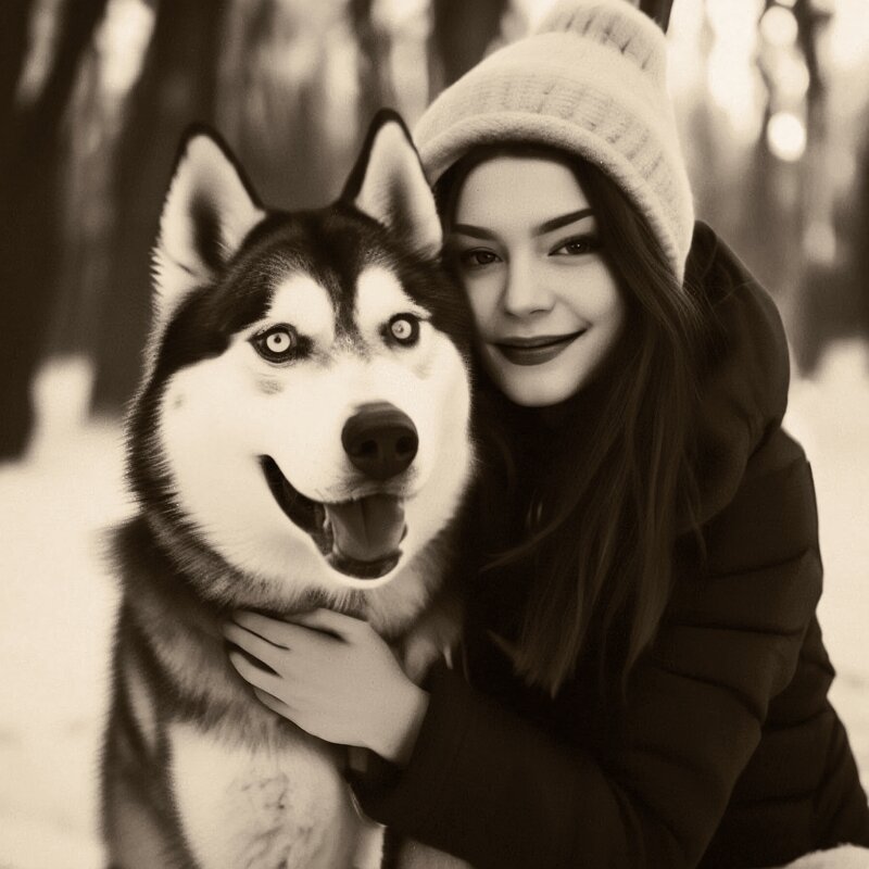 Прекрасная девушка и ее верный пес. - Pavlov Filipp 