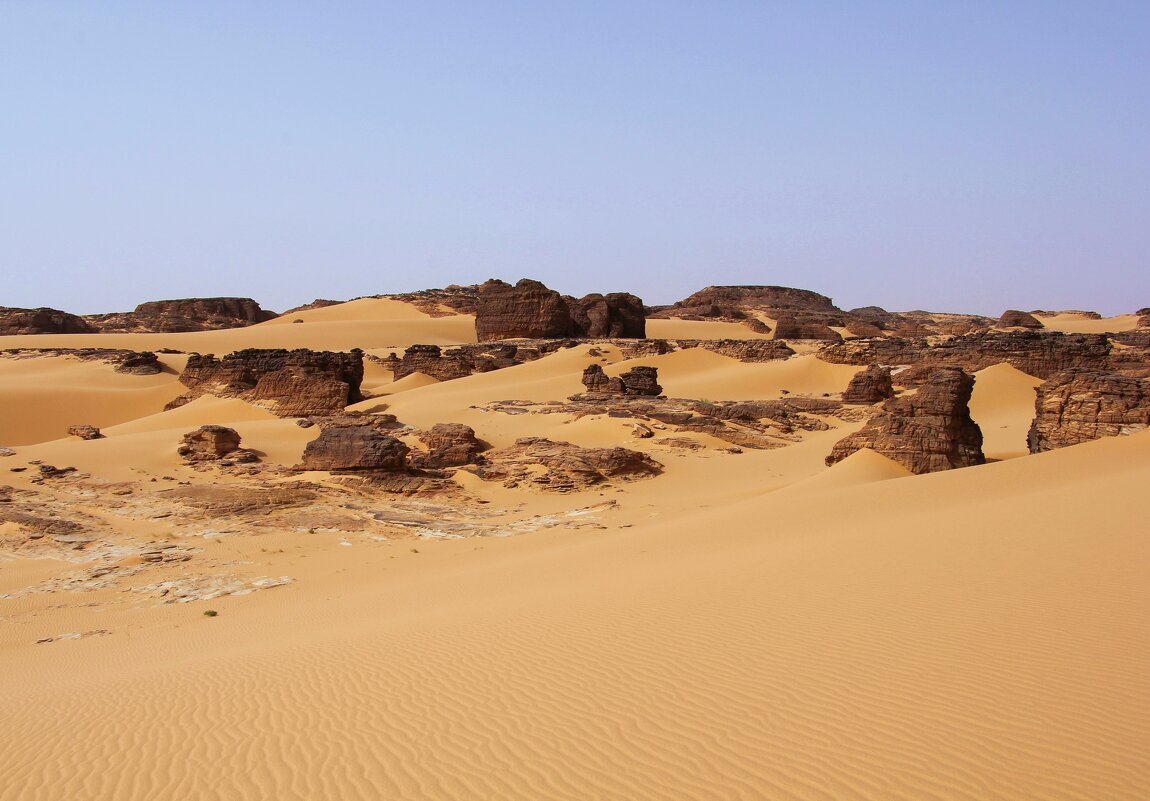 Пески Сахары медленно, но верно наступают на древние скалы. - unix (Илья Утропов)