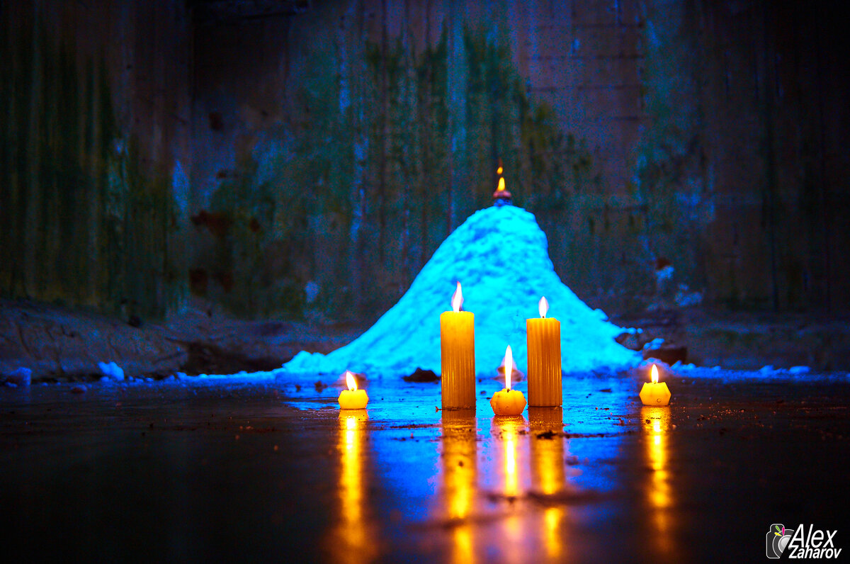 Свечи на льду с горой снега - Zefir58 Verx