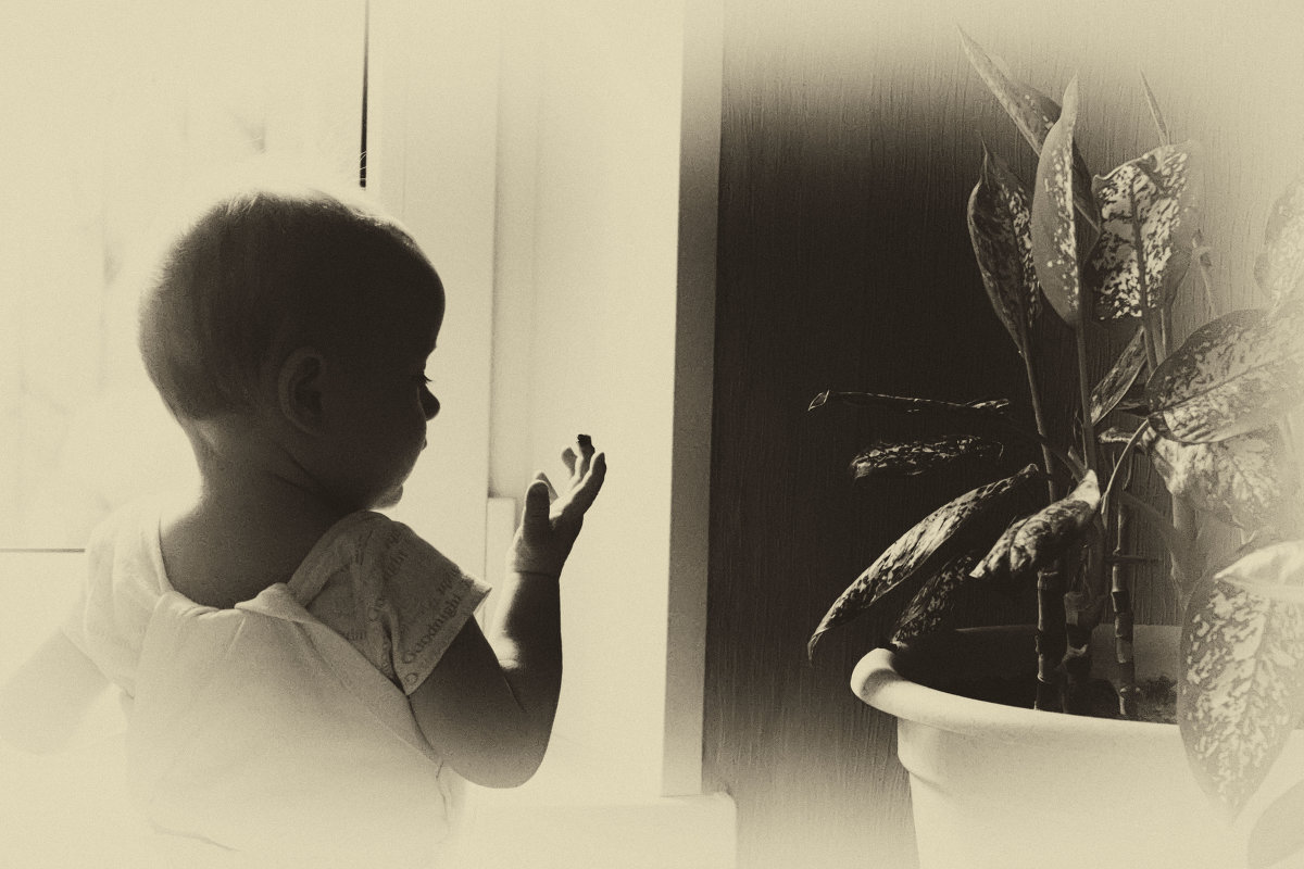 ребенок и цветок - Caша Джус