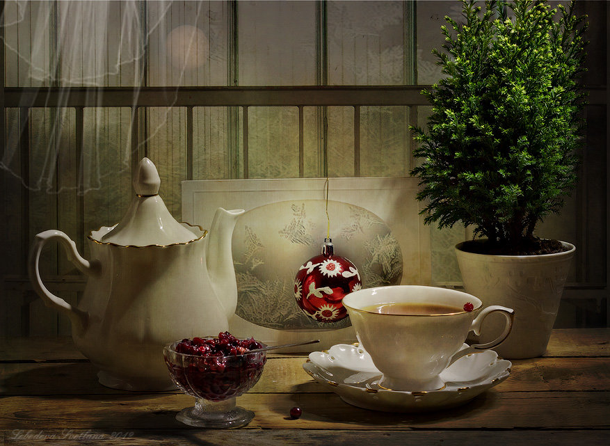 Чай с брусникой в зимнюю ночь - Светлана Л.