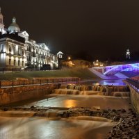 Устье реки Витьба в центральной части города Витебск ночью. :: Виталий Шерепченков