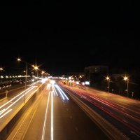 Любимая ночная Аль-Фараби, г.Алматы. Мост. :: Inna 