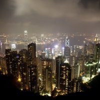 Пик Виктория вид на ночной Гонконг :: алексей соловьев