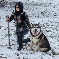 Девушка-воин и её верный пёс. :: Александр Лейкум