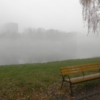 Скамейка и туман :: Анатолий Цыганок