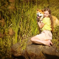 Девочка с собачкой. :: Оксана Зарубина