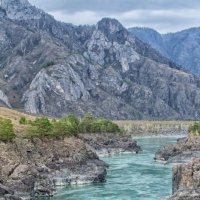 Вечер. Вид на Катунь с Ороктойского моста :: Галина Шепелева