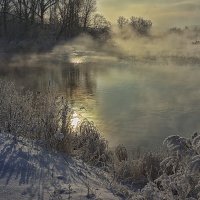 Туманный морозный рассвет. :: Андрей Романов