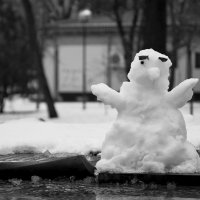 Снеговик,  переживший оттепель :: Игорь Попов