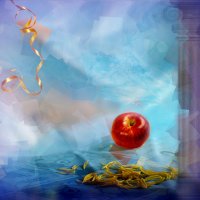 Красное яблоко на голубом :: Наталия Лыкова