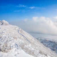 Вид с горы на парящий Енисей :: Татьяна Афанасьева