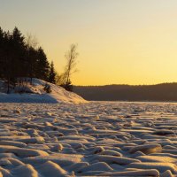 Морозный вечер на Ладожском озере. :: Анна Азарёнок