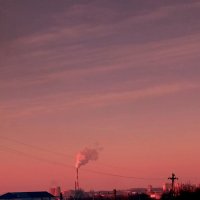 Индустриальный пейзаж на закате дня :: Леонид Абросимов