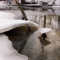 просевший лёд на речке :: Александр Прокудин