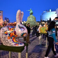 Выставка пасхальных зайцев :: Валентина Данилова