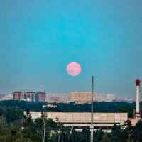 Красная луна над городом :: Татьяна Симонова