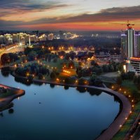 Красочная вечерняя городская панорама Минска :: Sergey-Nik-Melnik Fotosfera-Minsk