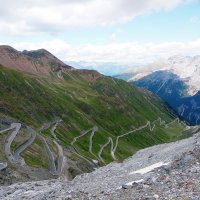 Вид на Альпы июльским днём с перевала il Passo dello Stelvio :: Алексей Кошелев
