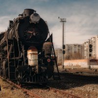 Поезд , который будет реставрирован для памятника , в городе Рыбинск  :: Александр Ребров