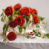 ...красные тюльпаны, аромат весны... :: Валентина Колова