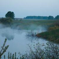 Туман на озере. :: Людмила Сливкина