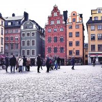 Стокгольм  Швеция, площадь Stortorget пустует из-за отсутствия туристов :: wea *