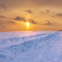 Закат на "снегозадержаниях" :: Алексей Сметкин