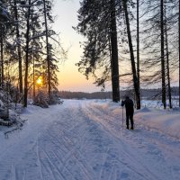 Лыжник уходит в закат... :: Алексей Сметкин