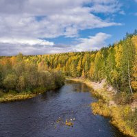 Осень на реке Чуть, около 20 км от Ухты, таёжные просторы Республики Коми. :: Николай Зиновьев